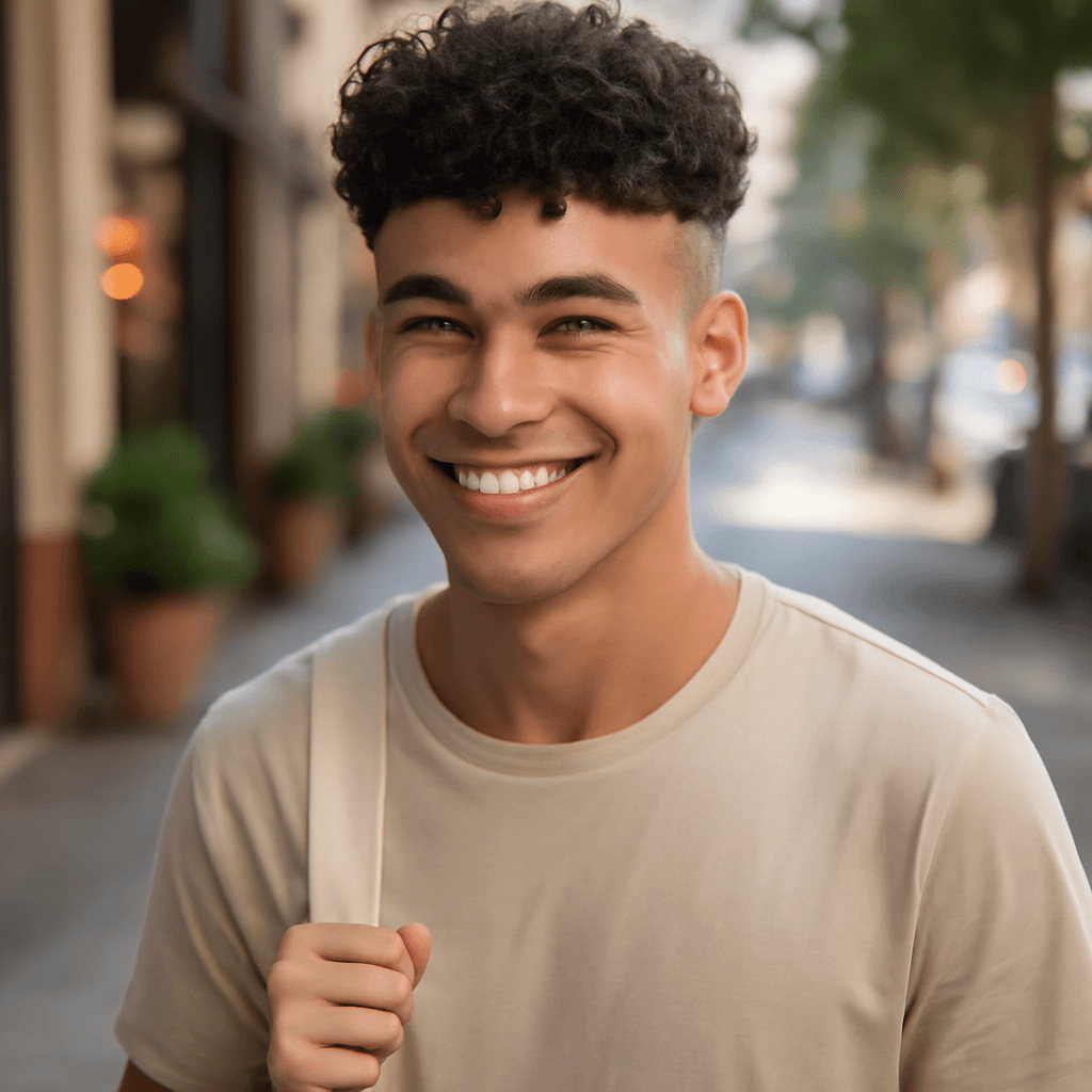 burst fade curly hair
